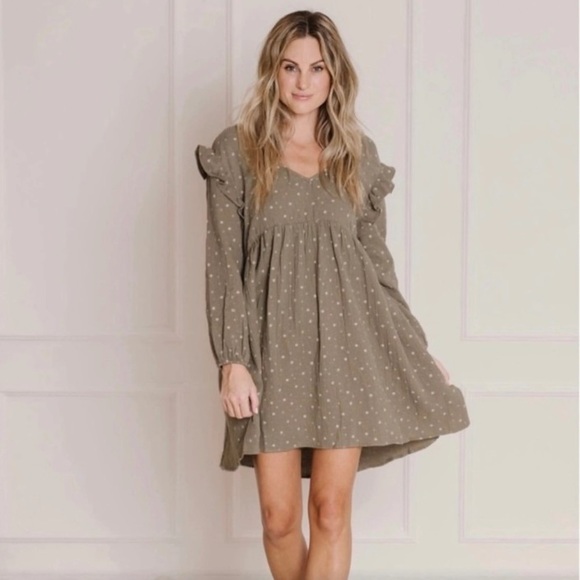 Rylee + Cru Dresses & Skirts - Rylee & Cru Olive Stars Mini Dress Women’s Size XS (NWT)